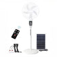 Ventilateur multifonction équipée de Panneaux Solaires, Power Bank,2 Lampes économique, Lampe LED, Télécommande